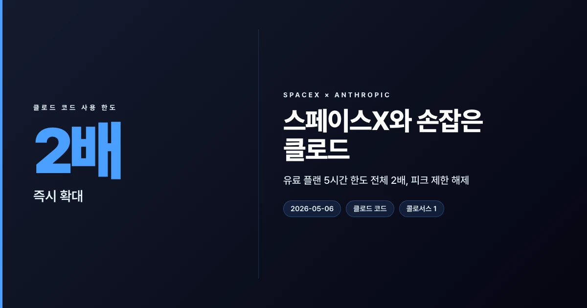 스페이스X 클로드 파트너십으로 사용 한도가 2배로 늘어난 변화 정리