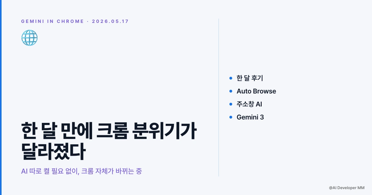 제미나이 인 크롬 출시 한 달, 사이드패널부터 자동 작업 에이전트까지