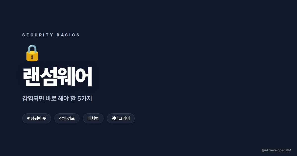 랜섬웨어 뜻과 감염 대처법을 정리한 보안 입문 안내