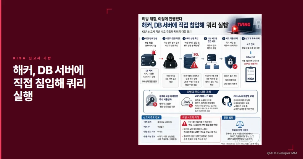 티빙 개인정보 유출, 깃허브에 올린 AWS 키 하나가 시작이었다 2 티빙 해킹 침입 경로, 5월 30일 이상 징후부터 KISA 신고까지 타임라인