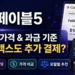 페이블5 요금제 가격과 과금 기준을 정리한 이미지