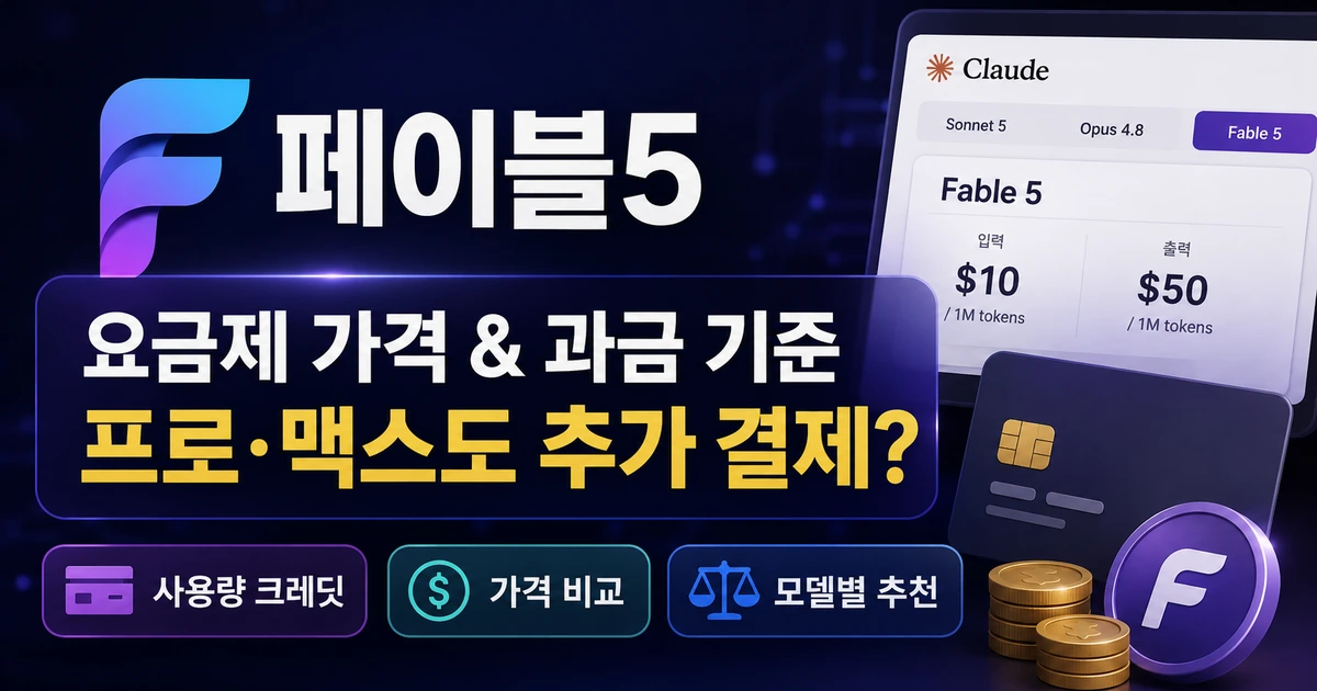 페이블5 요금제 가격과 과금 기준을 정리한 이미지